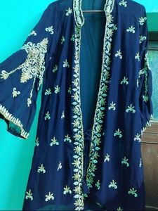 Elegant Navy Embroidered Kurti Set