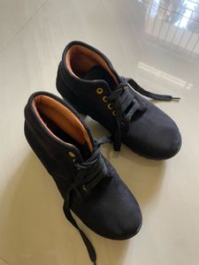 Black Lace-Up Ankle Boots