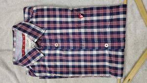 American Swan Navy Plaid Shirt