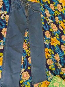 Stylish Blue Denim Flared Jeans