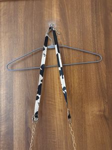 Cow Print Clutch with Gold Chain
