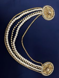 Exquisite Pearl & Gold Tone Multi-Layered dress ac