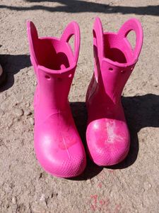 CROCS Cute Pink🎀 Rain Boots