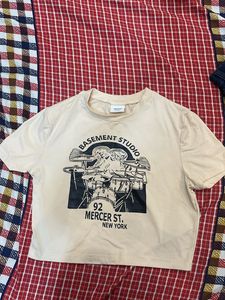 Graphic Print Cream T-Shirt
