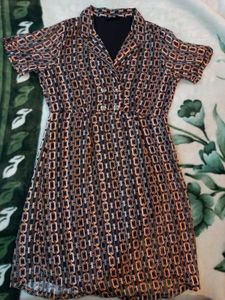Patterned Mini Shirt Dress