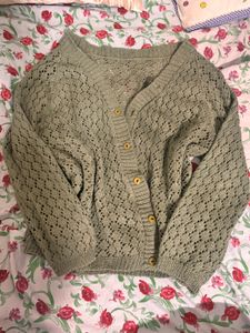 y2k/downtown Cozy Green Knit Cardigan