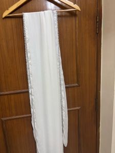 Beads &amp; Stones White Dupatta