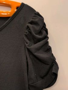 Cute Black Dress with puffed sleeves