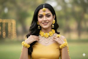 Floral Haldi Jewellery Set