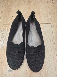 Black Knit Ballet Flats
