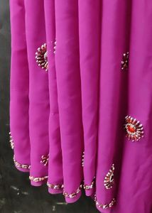 Price Drop 💥 Magenta Saree With Heavy Stone Work!