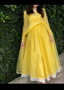 Vibrant Yellow Anarkali Suit Set