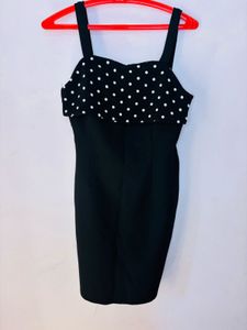Chic Black & White Polka Dot Dress🖤