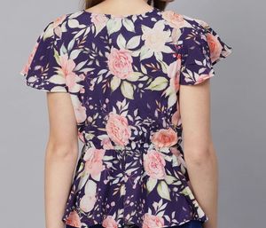 Floral Print Peplum Top