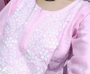Beautiful Pink Chikankari Kurta For Women