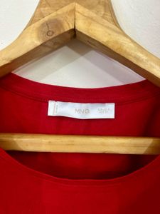 MANGO Women’s Red Logo Cotton T-Shirt