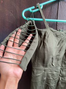Olive Green Cold Shoulder Dress