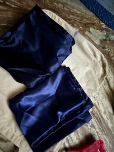 Navy Blue Silk pillow cover