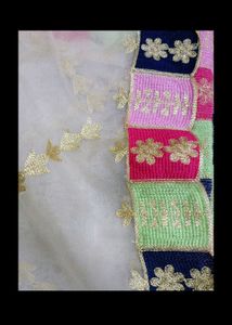 Embroidered Quilted Fabric Piece