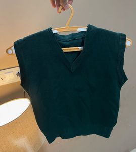 Green Knit Vest Top
