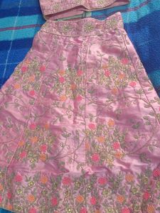 Pink Embroidered Lehenga Choli Set