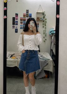 Off-Shoulder White Peplum Top