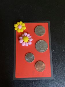 3 Cute Flower Appliques Souvenier Card