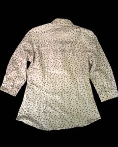 Formal fitted White Printed Button-Down Shirt