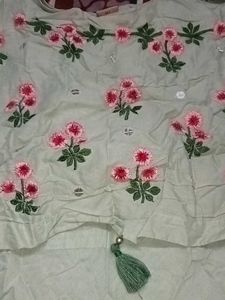 Embroidered Kurta with Tassel Detail