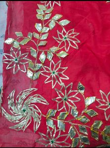 handmade kacha gota patti work saree
