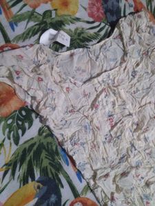 Crushed Floral Print Top
