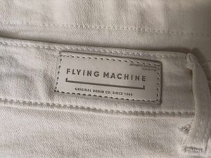 Flying Machine White Bootcut Jeans