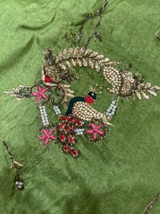 Vibrant Green Embroidered Saree