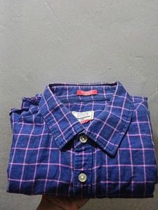Men's Blue & Pink Checkered Shirt