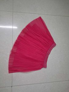 Chic Pink Pleated Tulle Skirt