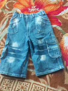 Blue Denim Cargo Shorts