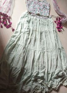 Mint Green Tiered Lehenga Choli