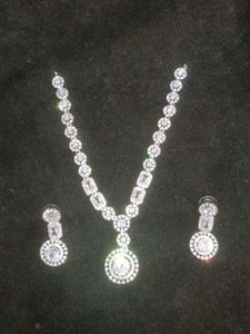 Stunning pure American Diamond Necklace &amp; Earrings