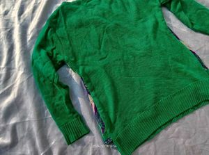 Green Floral Sweater