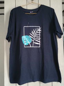 Navy Blue Graphic Print T-Shirt