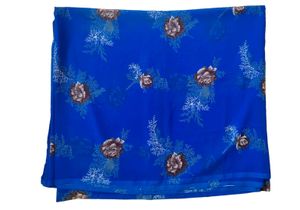 Basic Blue Saree With Flower Design New