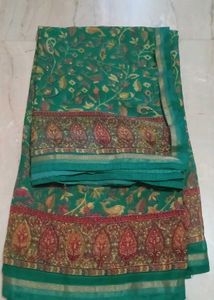 Beautiful Green Floral Saree