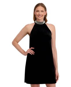 Elegant Black Velvet Mini Dress
