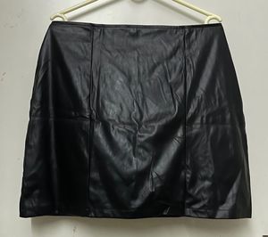 Black Faux Leather Mini Skirt