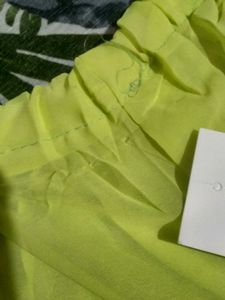 Bright Neon Yellow Wide Leg Pants