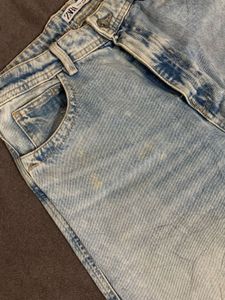 ZARA Light Wash Wide Leg Jeans
