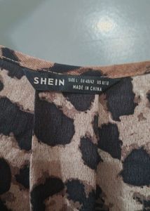 SHEIN L Stylish Leopard Print Midi Dress