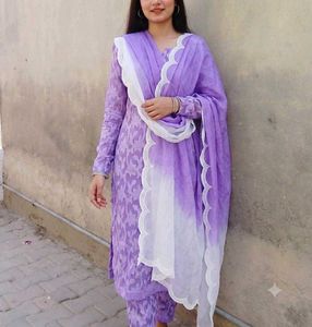 Beautiful Lavender Kurta Set with Dupatta