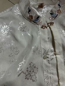 Elegant White Brocade Blouse