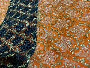 Orange &amp; Black Embroidered Kurta